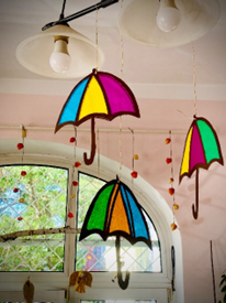 Zdjęcie_nr_2_przedstawia_wiszące_witrażowe_parasolki_wykonane_na_arteterapii.png